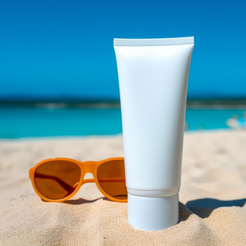 sunglasses and sunscreen